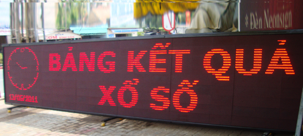 Biển led chạy chữ kết quả xổ số