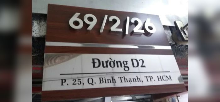 Biển số nhà chữ nổi bằng mica