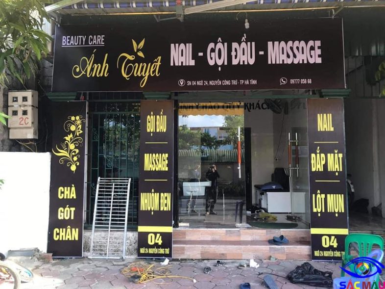 biển hiệu spa bằng chất liệu bạt