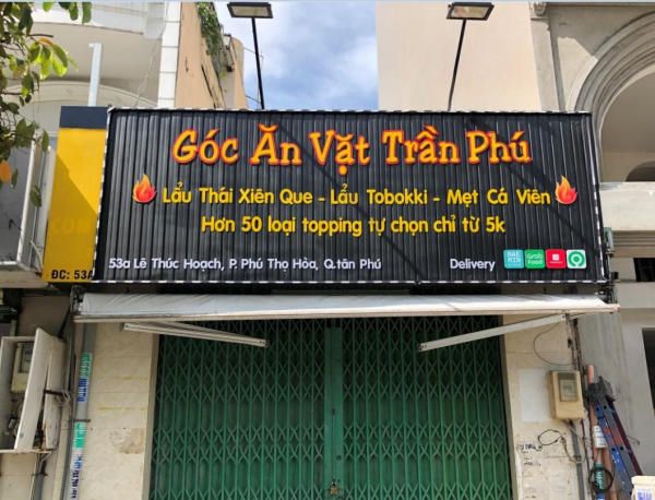 biển quảng cáo quán ăn vặt