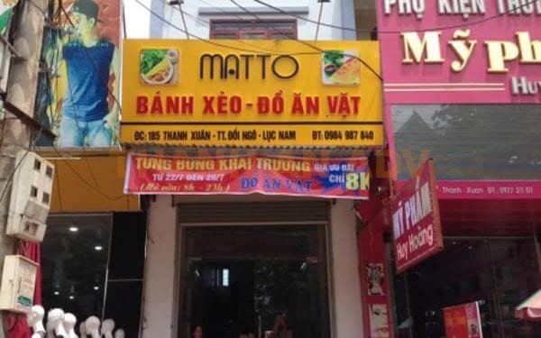 biển quảng cáo quán ăn vặt