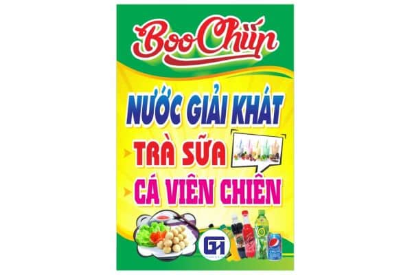 biển quảng cáo quán ăn vặt