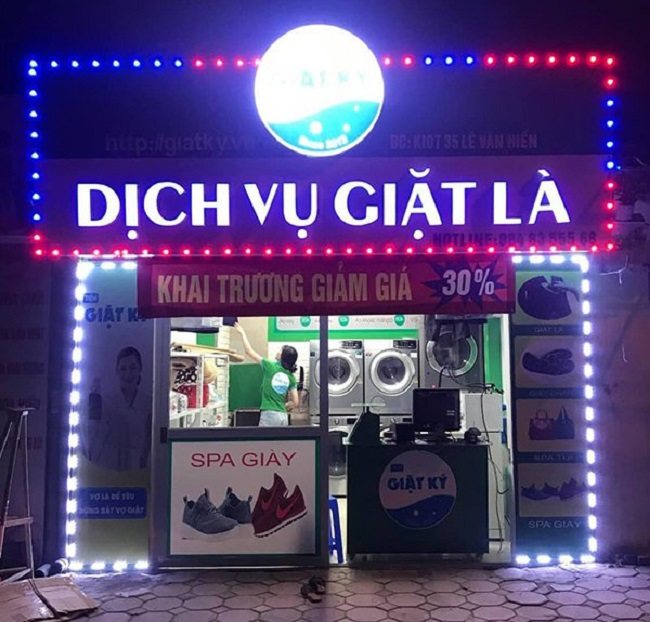 biển hiệu quảng cáo cho cửa hàng giặt là