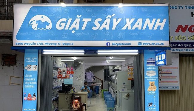 biển quảng cáo cho tiệm giặt sấy