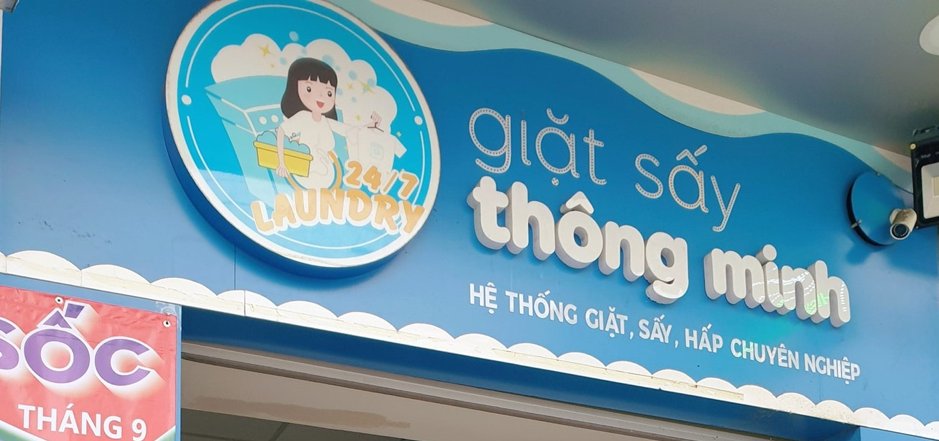 biển quảng cáo cho tiệm giặt sấy