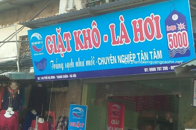 biển quảng cáo cho tiệm giặt sấy