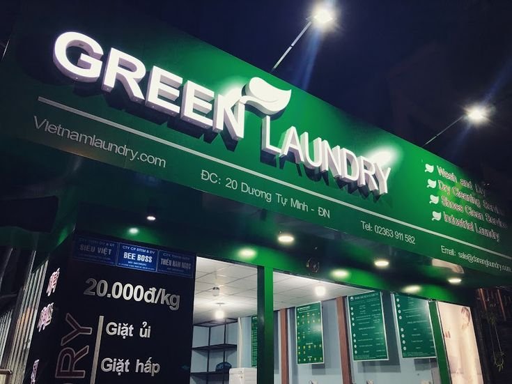 biển quảng cáo cho tiệm giặt sấy