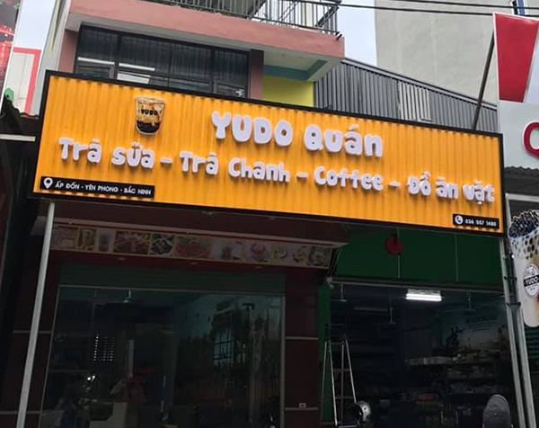 biển quảng cáo quán trà sữa