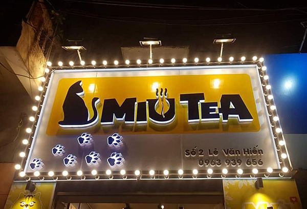 biển quảng cáo quán trà sữa