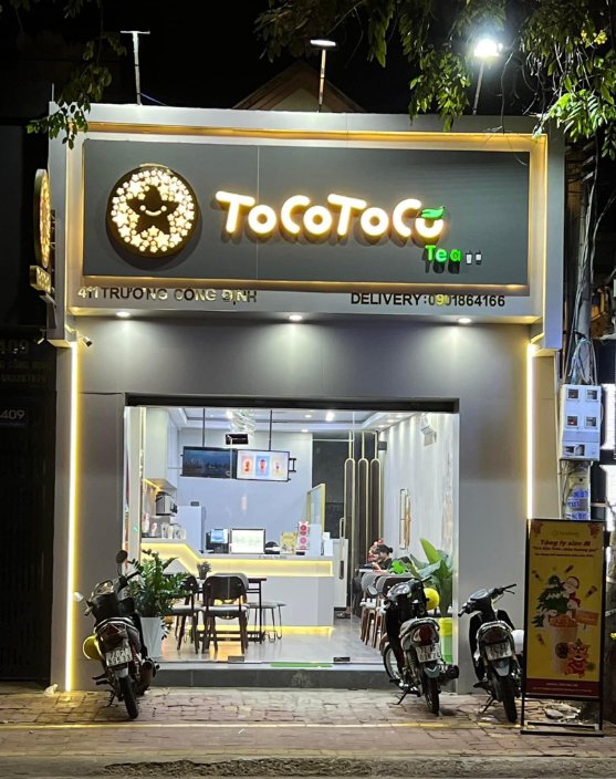 biển quảng cáo quán trà sữa