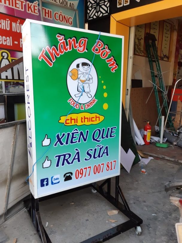 biển quảng cáo quán trà sữa